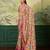 rani pink color digital print with mirror work crep saree with blouse