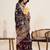 wine color embroidery with zari work satin saree with blouse