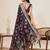 wine color embroidery with zari work satin saree with blouse