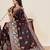 red embroidery with zari work sartin saree with blouse