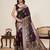 red embroidery with zari work sartin saree with blouse