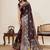 red embroidery with zari work sartin saree with blouse