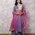 Purple tissue chanderi patchwork yoke suit set with dupatta, stitched