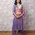 Purple tissue chanderi patchwork yoke suit set with dupatta, stitched
