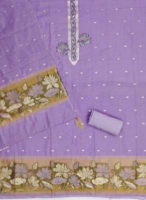 Muga cotton jamdani pichwai weaving unstitched suit with heavy santoon bottom and matching dupatta 5