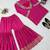 rani pink color mirror work silk blend salwar kameez 