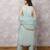 Aqua tissue chanderi colorblock yoke suit set with dupatta