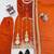 orange color thread and sequnce work silk blend salwar kameez set