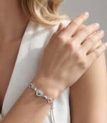 925 Sterling Silver Heart Love  Elegant Adjustable  Bracelet for Women 