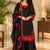 black color thread and sequnce work silk blend salwar kameez set