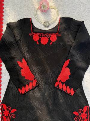black color thread and sequnce work silk blend salwar kameez set 4