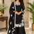 black color thread and sequnce work silk blend salwar kameez set