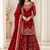 maroon color thread,sequnce and moti work silk blend salwar kameez set