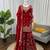 maroon color thread,sequnce and moti work silk blend salwar kameez set