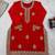 red color coding,sequnce and pearl work silk blend salwar kameez set