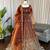 brown color thread and sequnce silk blend anarkali style salwar kameez set
