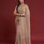 Beige tissue satin embellished saree with unstitched blouse piece.