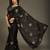 Black tissue satin embellished saree with unstitched blouse piece.