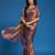 Brown tissue satin embellished saree with unstitched blouse piece.