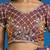 Brown tissue satin embellished saree with unstitched blouse piece.