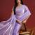 Lilac tissue satin embellished saree with unstitched blouse piece.