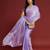 Lilac tissue satin embellished saree with unstitched blouse piece.