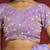 Lilac tissue satin embellished saree with unstitched blouse piece.