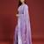 Lilac tissue satin embellished saree with unstitched blouse piece.