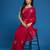 Rani tissue satin embellished saree with unstitched blouse piece.