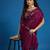 Wine tissue satin embellished saree with unstitched blouse piece.