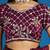 Wine tissue satin embellished saree with unstitched blouse piece.