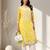 Seva chikan hand embroidered yellow georgette lucknowi chikankari kurta with inner slip