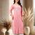 Seva chikan hand embroidered lucknowi chikankari carrot pink rayon kurta scl4771