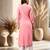 Seva chikan hand embroidered lucknowi chikankari carrot pink rayon kurta scl4771