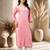 Seva chikan hand embroidered lucknowi chikankari carrot pink rayon kurta scl4771