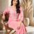 Seva chikan hand embroidered lucknowi chikankari carrot pink rayon kurta scl4771