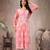 Seva chikan hand embroidered lucknowi chikankari peach rayon kurta scl4767