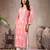 Seva chikan hand embroidered lucknowi chikankari peach rayon kurta scl4767