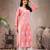 Seva chikan hand embroidered lucknowi chikankari peach rayon kurta scl4767