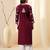 Seva chikan hand embroidered lucknowi chikankari purple muslin kurta scl4513