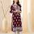 Seva chikan hand embroidered lucknowi chikankari purple muslin kurta scl4513