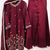 Women maroon  embroidered kurta palazzo set with dupatta
