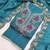 Vichitra silk embroidered unstitched suit with heavy santoon bottom and vichitra silk dupatta
