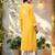 Seva chikan hand embroidered lucknowi chikankari yellow modal kurta scl4479