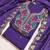 Vichitra silk embroidered unstitched suit with heavy santoon bottom and vichitra silk dupatta
