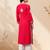 Seva chikan hand embroidered lucknowi chikankari magenta rayon kurta scl4470
