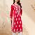 Seva chikan hand embroidered lucknowi chikankari magenta rayon kurta scl4470