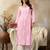 Seva chikan hand embroidered lucknowi chikankari pink rayon kurta scl4407
