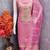 Pink roman silk embroidered unstitched suit with heavy santoon bottom and chanderi jacquard dupatta