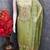 Green roman silk embroidered unstitched suit with heavy santoon bottom and chanderi jacquard dupatta